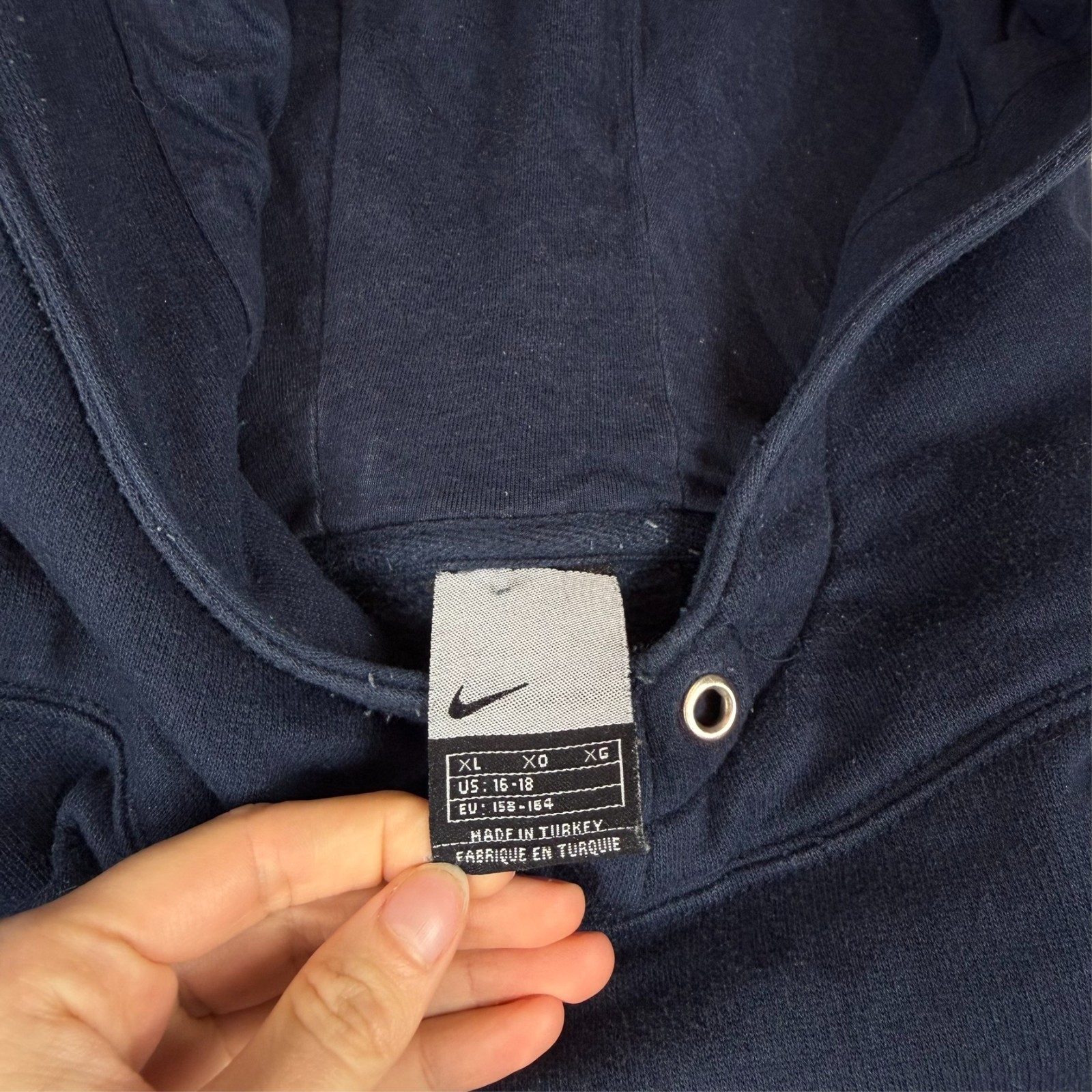 Vintage Nike Athletic 2000's Y2K Navy Spellout Heavyweight Oversized XL Hoodie image 5