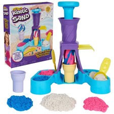 Kinetic Sand, Soft Serve Station with 14oz Play Sand Blue, Pink  White , 2 Ice