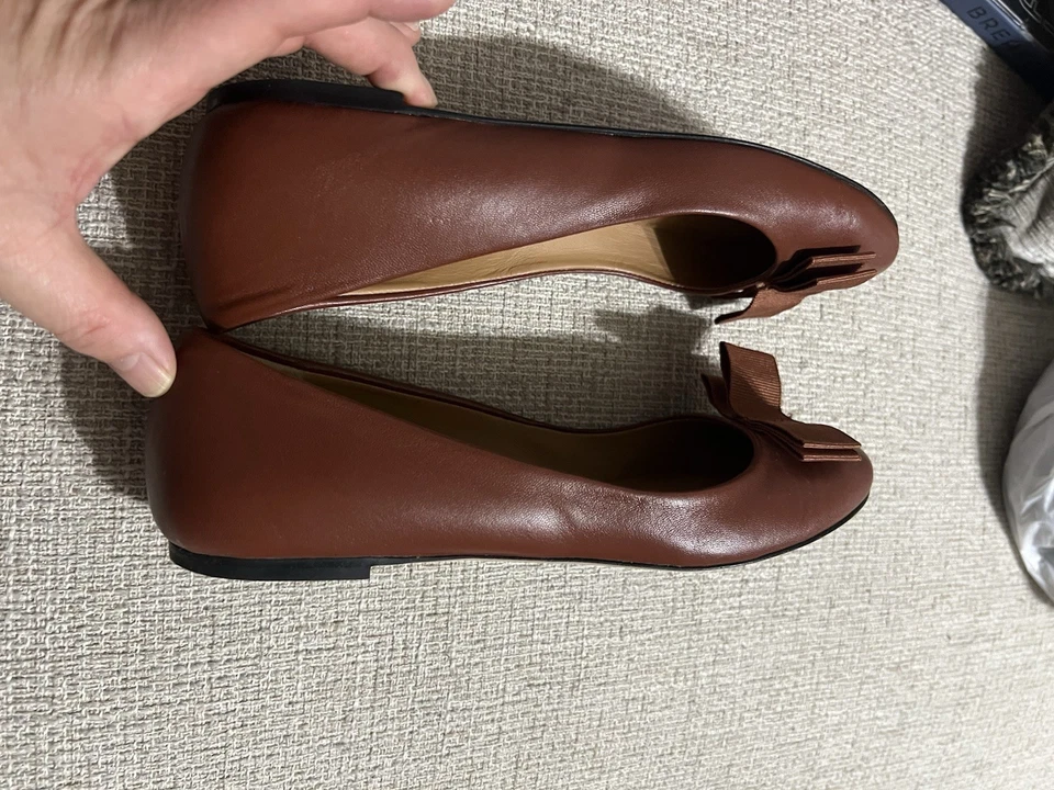 Bruno Magli Talla 36.5 EE. UU. Talla 6 Janina Tejido Plano Ballet Arco Tejido Marrón - ¡Bonito! Foto 4 de 4