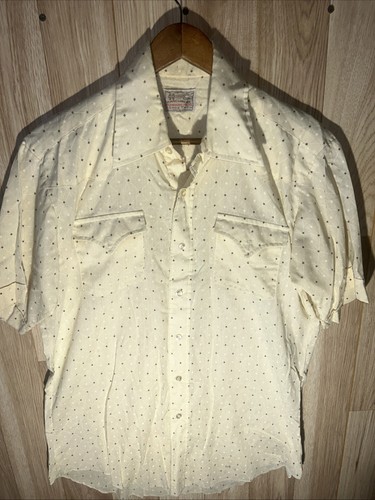 Vintage H Bar C Men’s Large Geometric Diamond Print Long Tail Button Up S/S