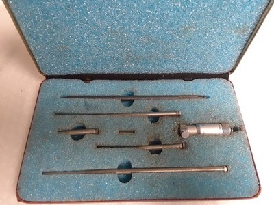 Vintage Central Tool Co. Inside Micrometer Set in Metal Case