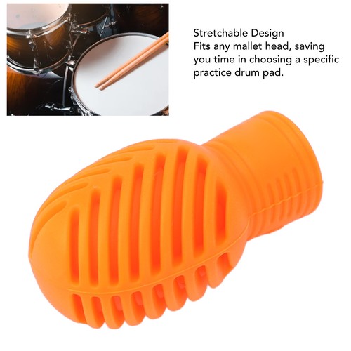 4PCS Bacchetta Silenziosa Pratica Punta Silicone Elasticizzabile Drum Practice - Foto 7 di 32
