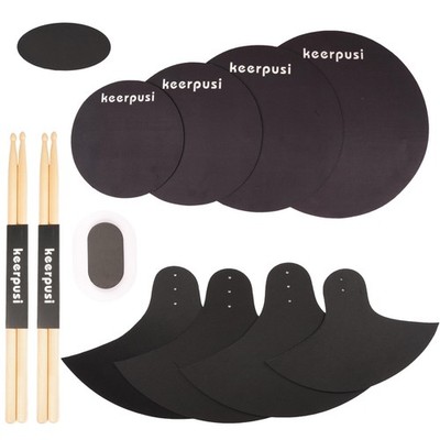 Drum Mute Pads Set 11 Pieces With Cymbal Hi Hats Foam Silencer Fit 10-16 Inch