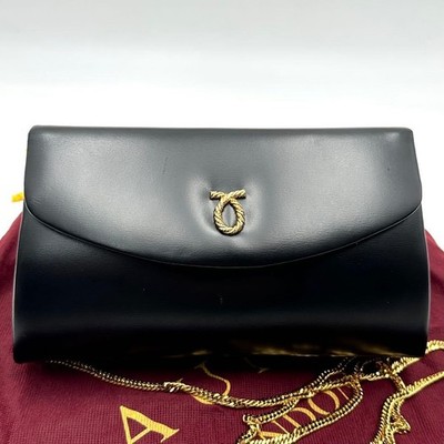 LAUNER バッグ LAUNER LONDON Traviata Black Leather Chain Shoulder Bag Gold HW