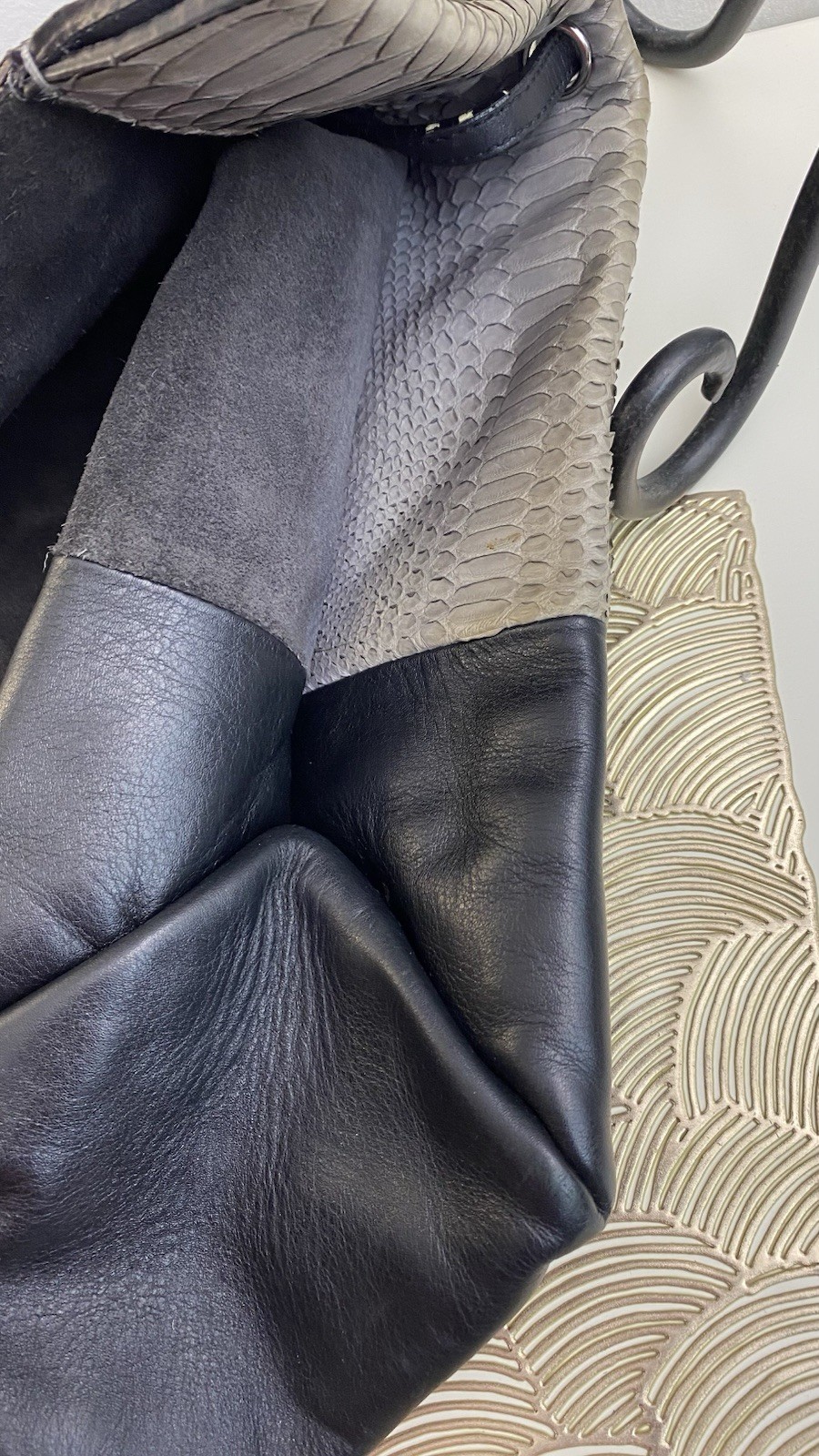 Celine All Soft Leather Python Bag - image 8