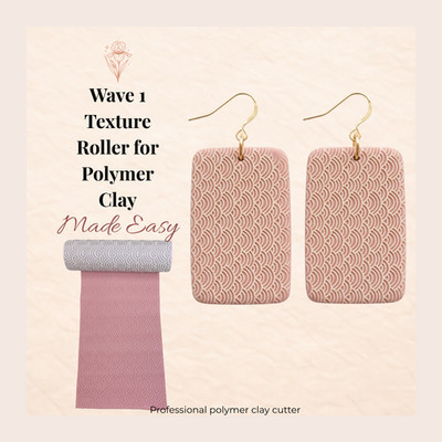 Wave 1 Textur Roller Polymer Clay 3D gedruckt PLA Ozean Muster 24x24x80mm