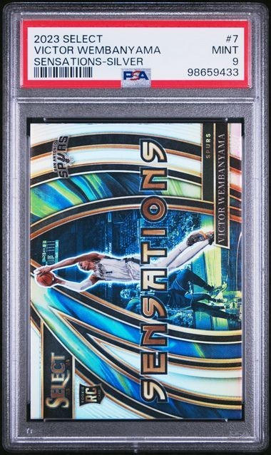 2023-24 Panini Select Victor Wembanyama Silver Sensations Insert Rookie PSA 9 RC