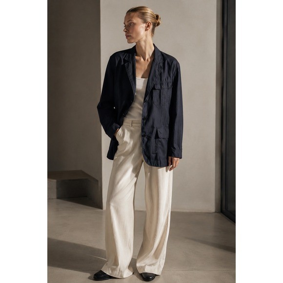 OSKA Black Cotton Utility lightweight Blazer Jacket WOMEN 12-14