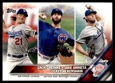 2016 Topps #58 Zack Greinke / Clayton Kershaw / Jake Arrieta LL