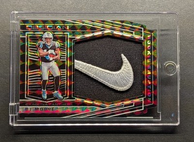 D.J. MOORE 1/1 Rookie 2018 Obsidian Nike Swoosh Black Finite Die-Cut Prizm RC