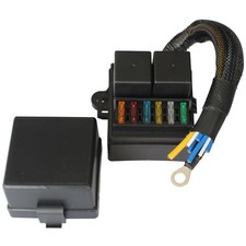 Pre-Wired Fuse Relay Box, 2 4-Pin 80A Relay Slots and 6 ATC/ATO Fuse Holder, Uni