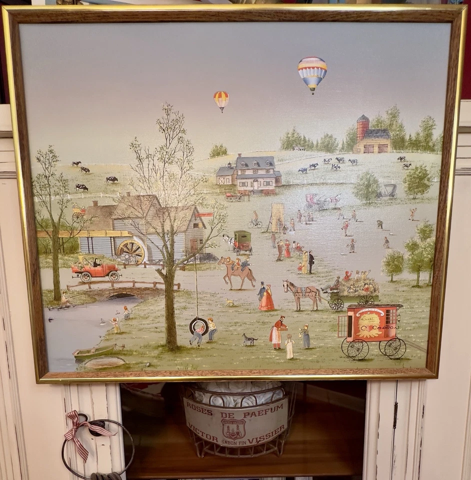 Serigrafía enmarcada de colección firmada por artista C. Carson arte popular 25x21 Foto 4 de 4