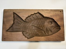 Large Vintage Japanese Kashigata Wooden Mold Tai Sea Bream 29.6cm Wall Art