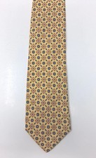 Italian Otello Silk Tie Yellow Blue Floral Venezia Made In Italy