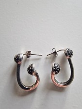 Sterling Silver Earings Twisted Statement Earrings Hallmarked Vintage Retro