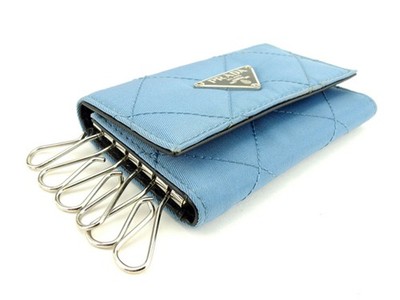 PRADA Key holder Blue Black Silver Women M222 Authentic secondhand