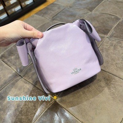 NWT Coach Faye Mini Drawstring Bag Bows CEL03 crinkle  display picture 1