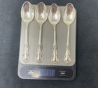 Wild Rose By International Sterling - 4 Vintage Teaspoons 5.75”
