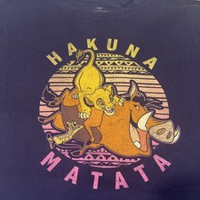 Vintage Disney Lion King Hakuna Matata 90s Shirt Blue T-shirt Retro 2xl Youth 