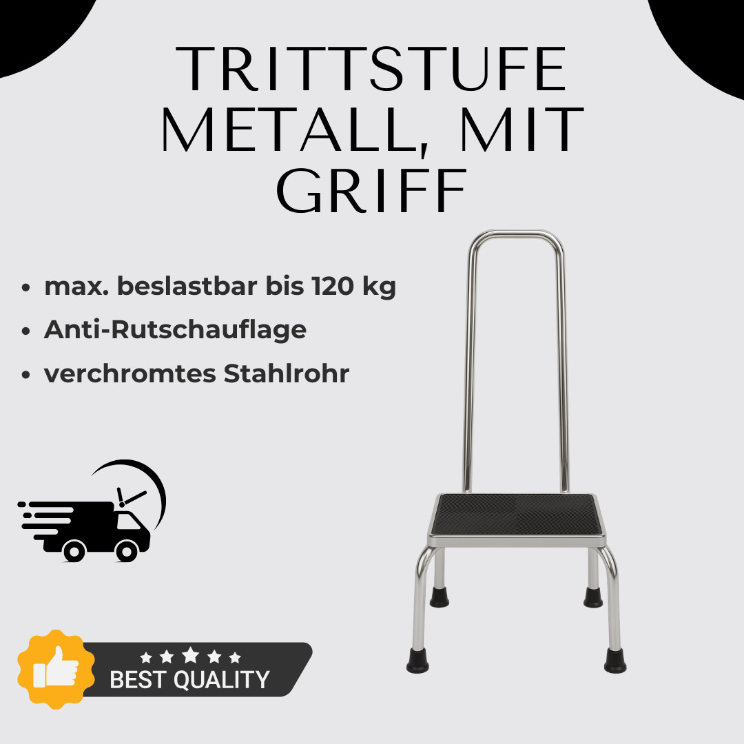 Trittstufe aus Metall mit gebogener Haltegriff, Fußtritt, Trittstufe
