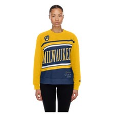 Women's New Era  Navy/Gold Milwaukee Brewers Gameday Fleece Sweatshirt
