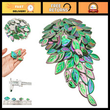 500g Leaf-Shaped Iridescent Dark Green Ceramic Mosaic Tiles for DIY Crafts  Hom