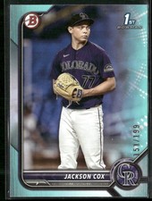 2022 Bowman Draft #BD-174 Jackson Cox Aqua #/199