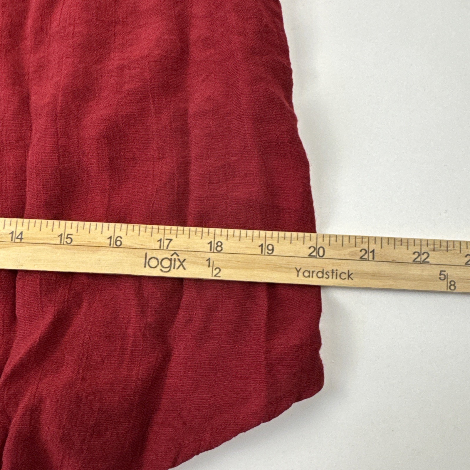 Notations Blouse Women's Medium Burgundy Roll Tab Sleeves Pockets Semi Sheer