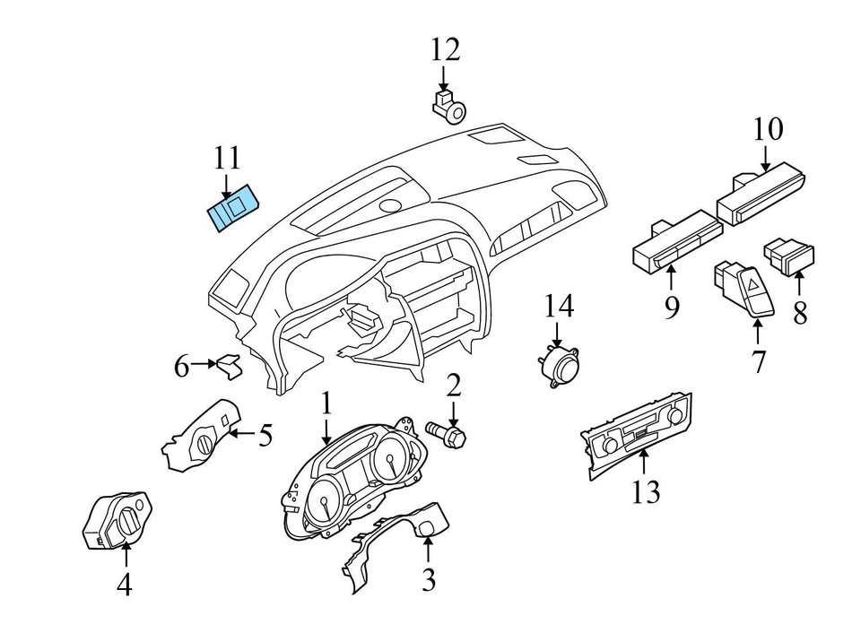 AUDI A4 QUATTRO 2009-2016 - luz solar del tablero delantero/sensor de luz solar 8K0907539 Foto 3 de 4