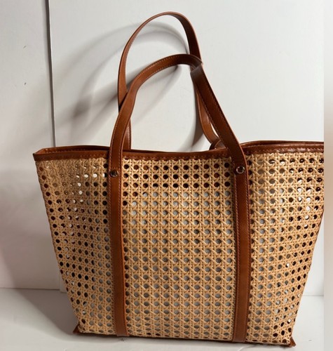 NWT Antk Kraft Rattan BGA-5905 tote bag with pouch/Clutch - Picture 2 of 12