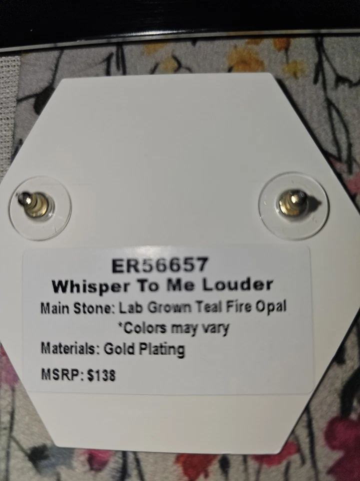 Pendiente Bomb Party Octubre 2025 Whisper To Me Louder ER56657 Oro Ópalo Nuevo con Etiquetas Foto 4 de 4