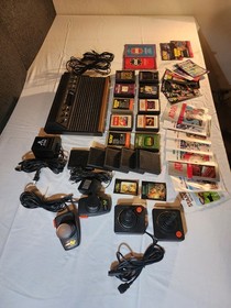 Atari 2600 System Bundle w/ 4 Controllers 15 games Extras Not Tested