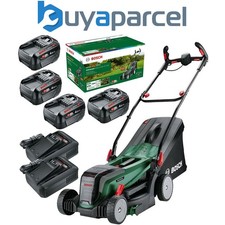 Image of Bosch 18v 36v Cordless Lawnmower UniversalRotak 2x18V-37-550 4x 4.0Ah Batteries
