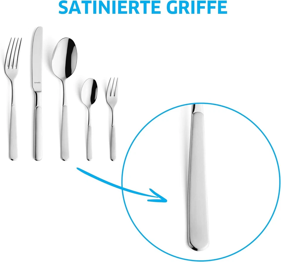 Set di posate Amefa Satina 30 pezzi in acciaio inox 18/10 - Immagine 4 di 4