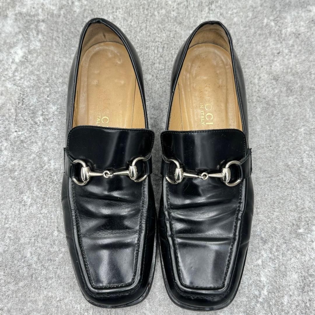 GUCCI Women's Loafers Horsebit Leather Black EU37.5/US7.5 120235c thumbnail 2