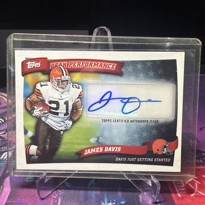 JAMES DAVIS AUTO CARD CLEVELAND BROWNS 2010 TOPPS FOOTBALL PEAK PERFORMANCE 