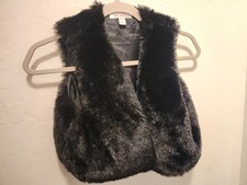 Say What Black Faux Fur Lined Vest Girl's Sz Large 14