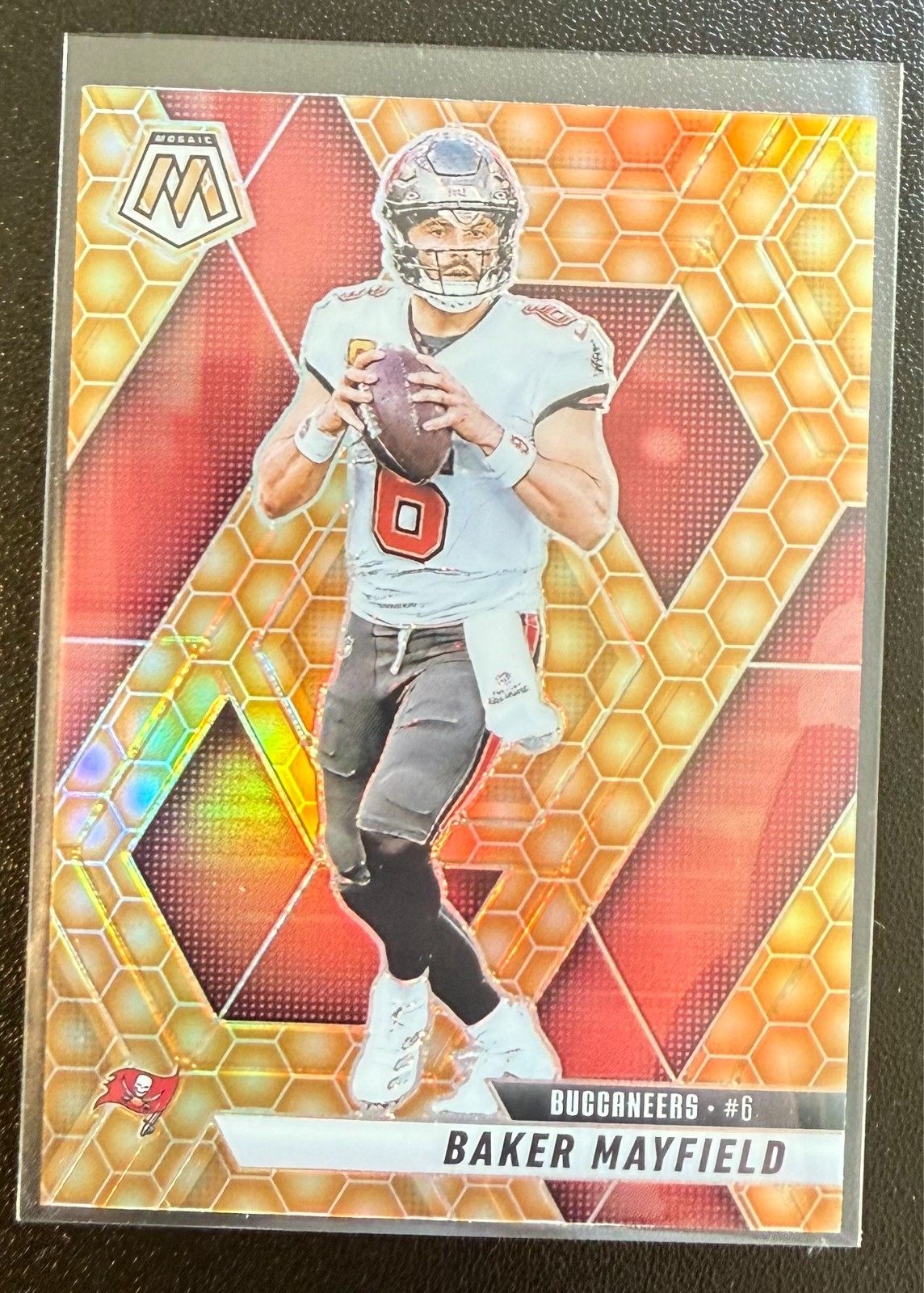 2025 Mosaic Football Baker Mayfield Honeycomb SSP Case Hit #82 MVP SEASON