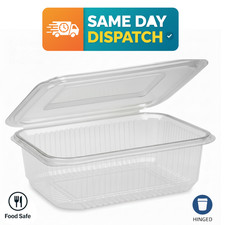 Clear Plastic Hinged Lid Containers | Salad Food Snack Deli Pot Tub Takeaway Box