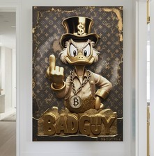 XL LEINWAND BILDER BIS 170x110x5 DAGOBERT-DUCK  LV B-COIN DISNEY LUXUS WANDBILD
