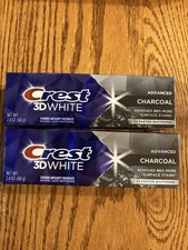 2 Crest 3D White Fluoride Advanced Charcoal Toothpaste 2.4oz Each