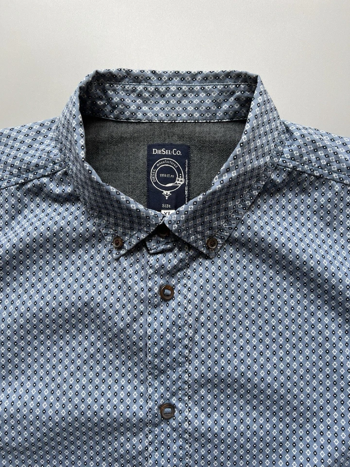 Camisa DIESEL azul ajustada para hombre talla XL Foto 4 de 4