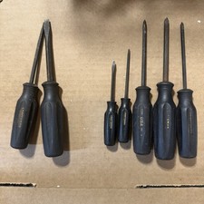 Craftsman Professional Slotted Phillips Screwdriver Lot Made In Usa Black 7 Pc.
