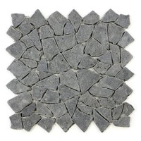 Divero 1 Fliesenmatte Mosaikfliese Bruchstein Andesit Naturstein Grau 35X35Cm