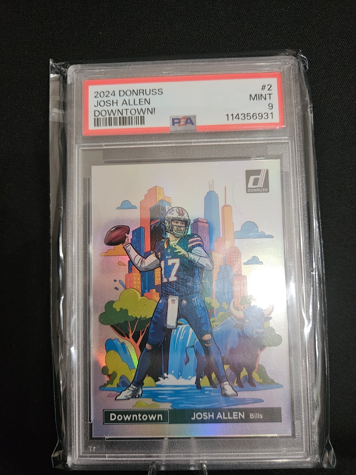 2024 Panini Donruss Optic Downtown! Josh Allen #2 Bills Prizm PSA 9
