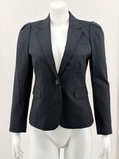 J Crew Blazer Womens 6 Petite Navy Pinstripe Wool Stretch Lined Jacket Preppy