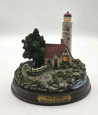 Thomas Kinkade's Beacon Of Hope Lighthouse Sculpture Lights Up