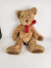 Teddy Bear TUCKER 13" Stuffed Plush Brown Red Bow 1715 Soft Cuddly First  Main