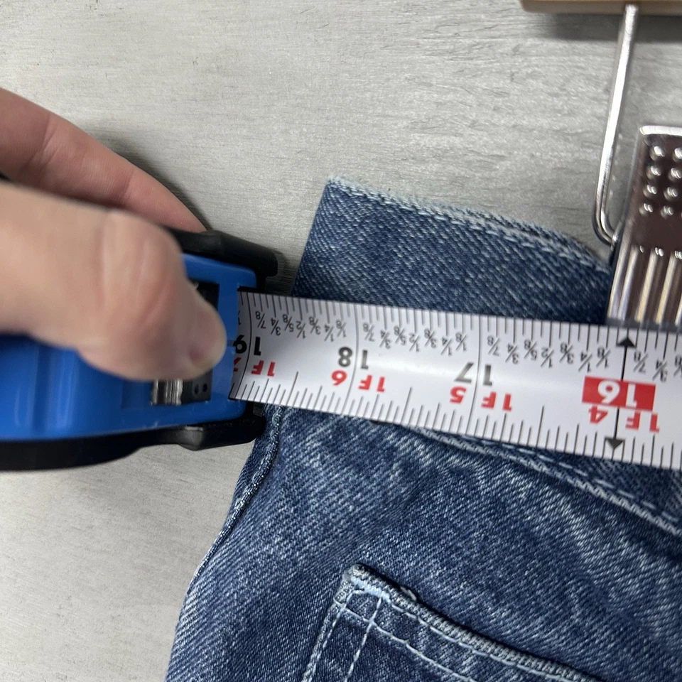 Pantalones Cortos Tommy Hilfiger Vintage Denim Carpintero Para Hombres 38 Logo Parche Lazo Jeans Foto 3 de 3