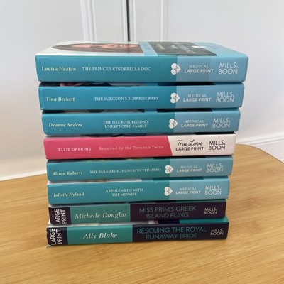 Mills & Boon Medical Hard Cover Large Print set 8 books. VGC.